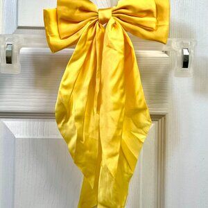 NEW HANDMADE LARGE YELLOW HAIR BOW CLIP BARRETTE